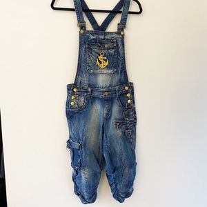 Juicy College Y2K  jean overall shorts/capri